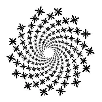 Swirl, vortex background. Rotating spiral. Pattern of a whirling of hearts. I Stockillustratie