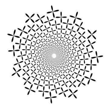 Swirl, vortex background. Rotating spiral. Pattern of a whirling of hearts. I Stock Illustration