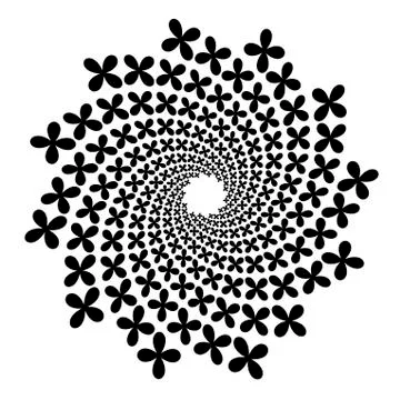 Swirl, vortex background. Rotating spiral. Pattern of a whirling of hearts. I Illustrazione stock