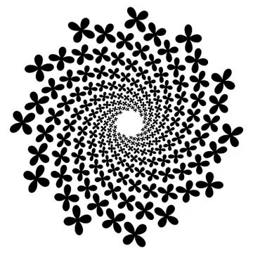 Swirl, vortex background. Rotating spiral. Pattern of a whirling of hearts. I Stock Illustration
