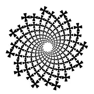 Swirl, vortex background. Rotating spiral. Icon, flower, petals, outline, bla Stock Illustration
