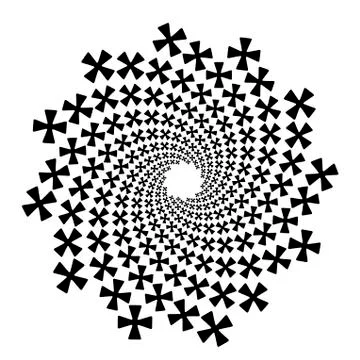 Swirl, vortex background. Rotating spiral. Icon, flower, petals, outline, bla Illustrazione stock