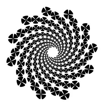 Swirl, vortex background. Rotating spiral. Icon, flower, petals, outline, bla イラスト素材