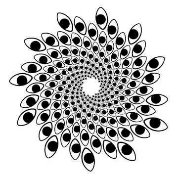 Swirl, vortex background. Rotating spiral. Eye, symbol, icon, pupil 스톡 일러스트