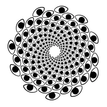 Swirl, vortex background. Rotating spiral. Eye, symbol, icon, pupil 스톡 일러스트