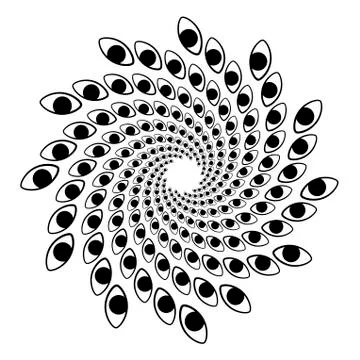 Swirl, vortex background. Rotating spiral. Eye, symbol, icon, pupil Иллюстрация