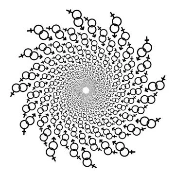 Swirl, vortex background. Rotating spiral. Symbol, man, woman イラスト素材