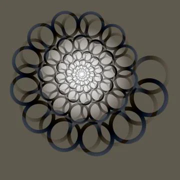 Swirl, vortex background. Rotating spiral. Pattern of a whirling of hearts. I Ilustração Stock