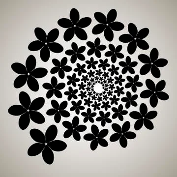 Swirl, vortex background. Rotating spiral. Pattern of a whirling of hearts. I Illustrazione stock