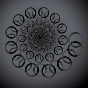 Swirl, vortex background. Rotating spiral. Pattern of a whirling of hearts. I Stock Illustration