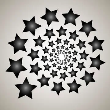Swirl, vortex background. Rotating spiral. Pattern of a whirling of hearts. I Stock Illustration