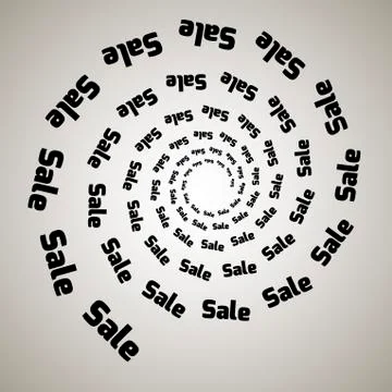 Swirl, vortex background. Rotating spiral. Word, text, sale, business, commer Stock Illustration