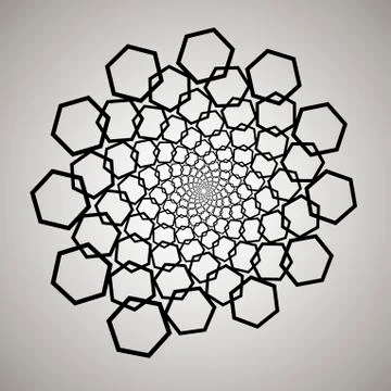 Swirl, vortex background. Rotating spiral. Pattern of a whirling of hearts. I Ilustración de archivo