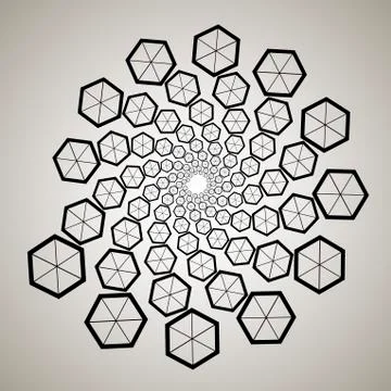 Swirl, vortex background. Rotating spiral. Pattern of a whirling of hearts. I 스톡 일러스트