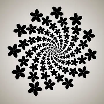 Swirl, vortex background. Rotating spiral. Pattern of a whirling of hearts. I 스톡 일러스트