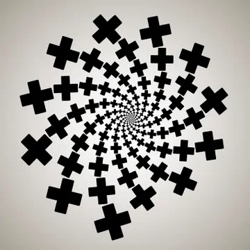 Swirl, vortex background. Rotating spiral. Pattern of a whirling of hearts. I Ilustração Stock
