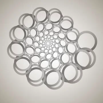 Swirl, vortex background. Rotating spiral. Pattern of a whirling of hearts. I Stock Illustration