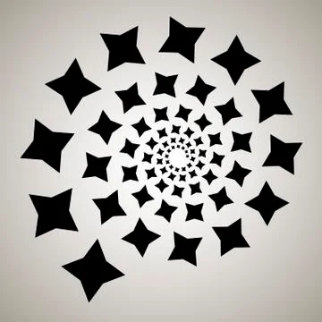 Swirl, vortex background. Rotating spiral. Pattern of a whirling of hearts. I Stockillustratie