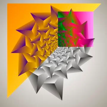 Swirl, vortex background. Rotating spiral. Triangle, gradient, silhouette Stock Illustration