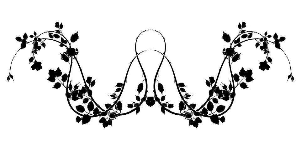 Swirled pattern rose weave plant element. vector Stock Illustration