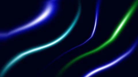 Swirling Abstract Liquid Waves in Neon Blue and Green Glow Stock Illustration