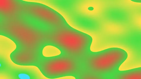 Swirling abstract patterns blend green yellow red and blue Stock Footage 328912935