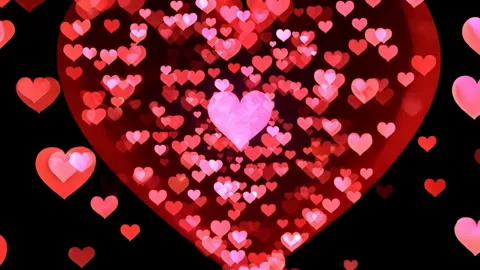 Swirling array of hearts in red and pink. Stock Footage 297547513