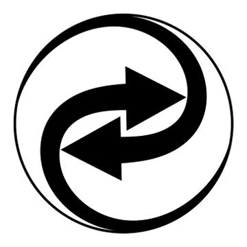 Swirling arrows integration sign, vector arrows spin in circle icon integration Stock Illustration