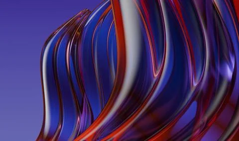 Swirling bands in gradient blue, red, and purple. Reflective, smooth surfac.. 스톡 일러스트
