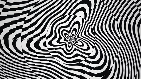 Swirling black and white patterns create hypnotic visual Stock Footage 339459506