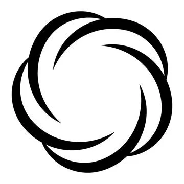 Swirling black vortex, dynamic motion artistic spiral, circular pattern Stock Illustration