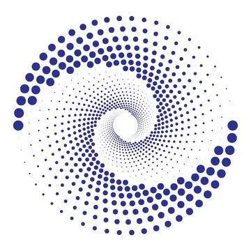 Swirling blue abstract pattern of dots creating a vortex or spiral effect on イラスト素材