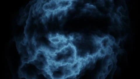 Swirling blue cloud of small shapes on black background Stock Footage 317143067