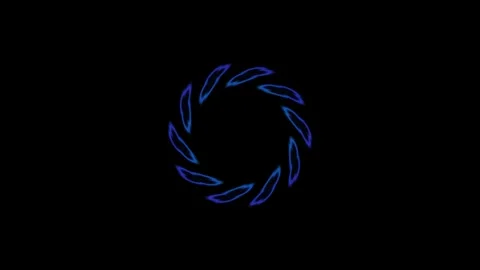 Swirling blue light forms a circular pattern on a black Stock Footage 338228173