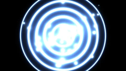 Swirling blue light pattern with glowing circles on a Stock Footage 338204097