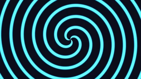 Swirling blue lines create a hypnotic pattern on black Stock Footage 338066224