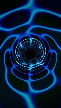 Swirling blue patterns create a tunnel effect in a dark space Stock Illustration