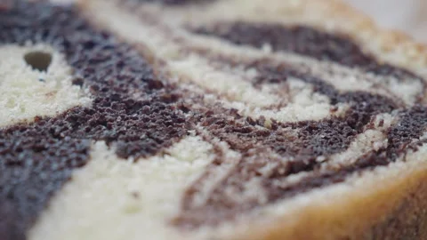 Swirling chocolate and vanilla bread loaf preparation Stock Footage 314247661