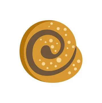 Swirling chocolate pastry cookie flat design icon Stock Illustration