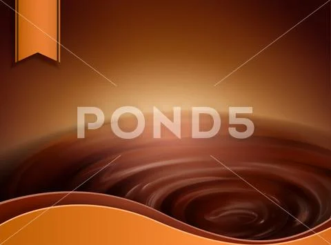 Swirling chocolate sauce Stock Illustration