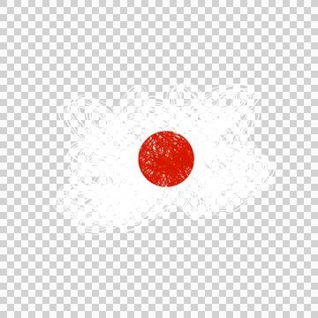 Swirling Circular Scribble Art Japan Flag Design Stock Illustration