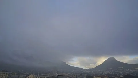 Swirling cloud time lapse over Cape Town Stock Footage 83890270