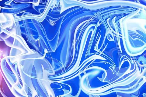 Swirling colors and dynamic forms in blue liquid marble abstract backdrop Stock Illustration