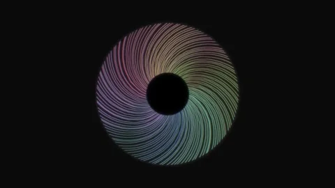 Swirling colors create a dynamic circular pattern on black background Stock Footage 336995233