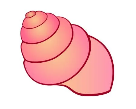 A swirling conical pink shell - vector full color picture. Stock Illustration