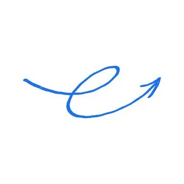 Swirling Curly Arrow Direction Pointer Hand Drawn Doodle Grunge Vector Grap.. Stockillustratie