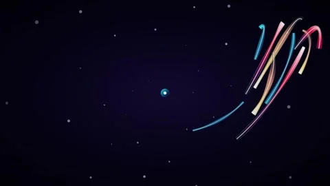 Swirling Curved Neon Lines Loop - Radial Particle Motion Background 스톡 동영상 341563447