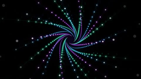 Swirling Digital Data Stream Tunnel with Glowing Particles Motion Graphics Stock Footage 346426952