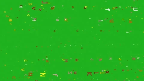 Swirling of English alphabets motion graphics with green screen background Stock Footage 234293673