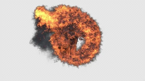 Swirling Fire On Alpha Stock Footage 157374039